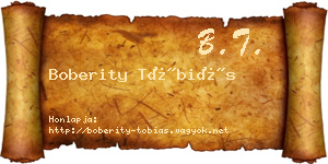 Boberity Tóbiás névjegykártya